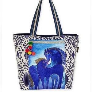 Laurel Burch Blue Horse Tote Bag